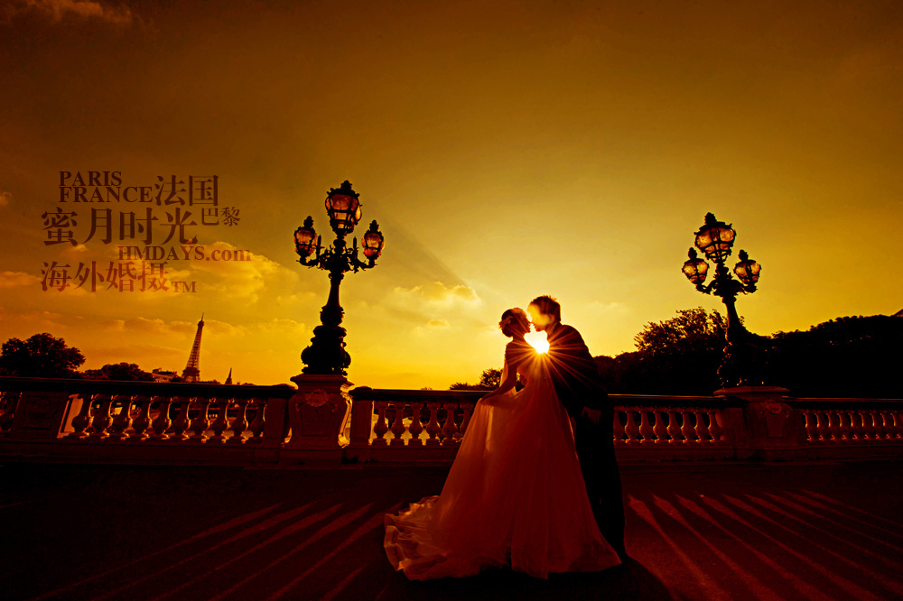 法国巴黎市区一日拍摄|巴黎婚纱摄影之夕阳|海外婚礼