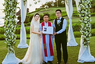 巴厘岛泛太平洋酒店婚礼照片(广州张先生和冯女士)