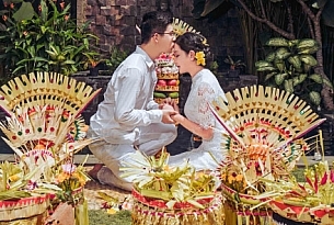 巴厘岛传统大婚婚礼婚纱照片
