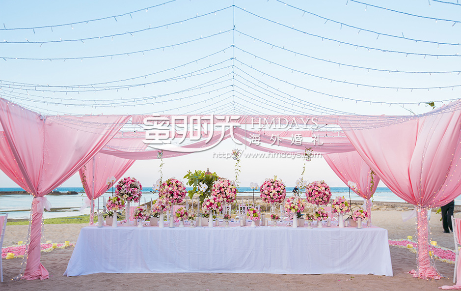 巴厘岛肉桂沙滩婚礼升级布置