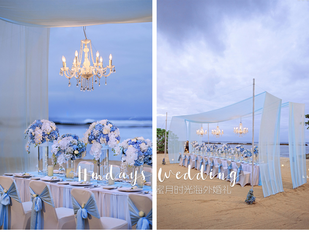 海外婚礼巴厘岛高端婚礼布置|水晶蓝色|crystal blue
